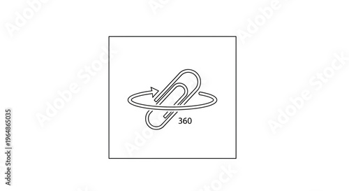 Interactive 360-degree paperclip visualization for immersive digital content presentation