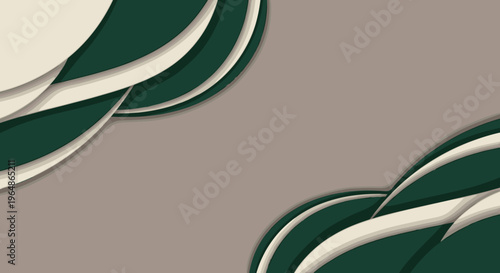 Green White Overlapping Circles Pattern Design.