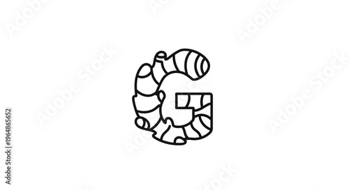 Creative Organic Ginger Inspired Letter G Monoline Logo Vector Icon Graphic Art