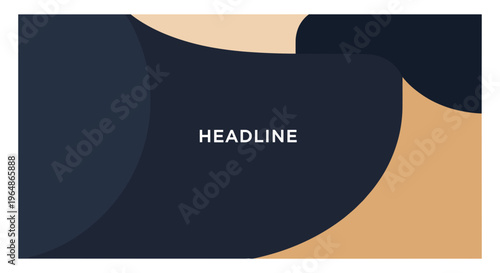 Modern Headline Template with Dark Blue Shapes.