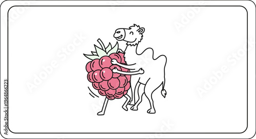 Joyful desert dweller and juicy berry share an unexpected dance of friendship and fun