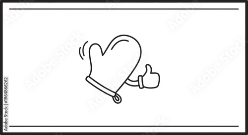 Friendly kitchen mitt offering a positive thumbs-up gesture, symbolizing excellent culinary