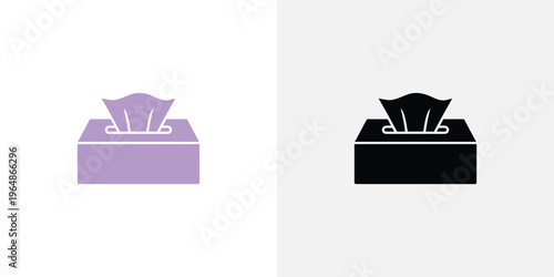 A simple black tissue box with a tissue coming out