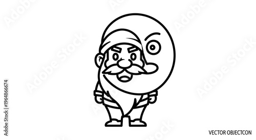 Expressive cartoon dwarf icon with a flowing beard and a peculiar grumpy celestial element