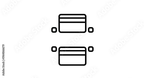 Contactless payment transaction icon with two credit cards illustrating modern financial