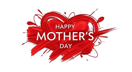 Mother's Day Red Heart Graphic