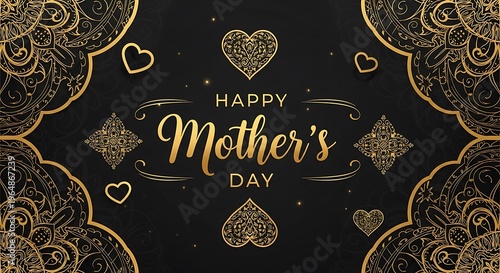 Mother's Day Gold Heart Design