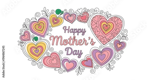 Mother's Day Hearts Greeting