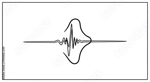 Abstract audio wave illustration merging into an ear-like shape depicting sound perception