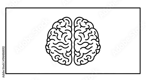 Stylized human brain outline symbolizing cognitive thought process and mental capacity