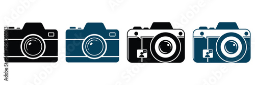 Content creator camera icons , social media video production vector illustration