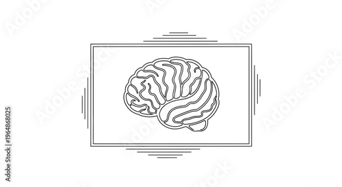 minimalist human brain illustration symbolizing intelligence and complex cognitive thought process
