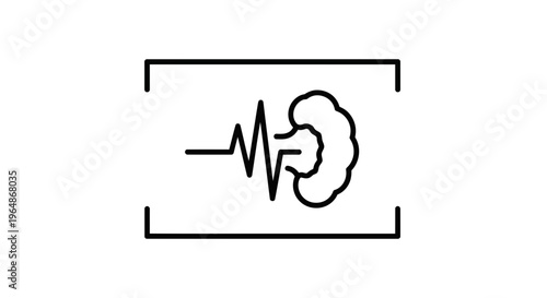 Dynamic waveform culminating in a cloud burst within minimalist framing graphic element