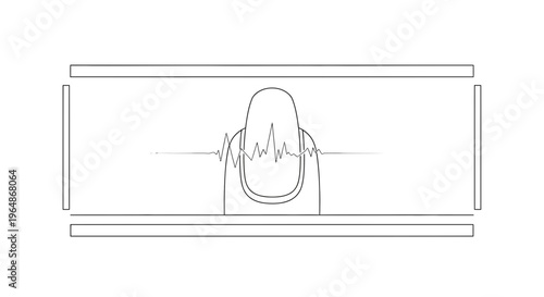 Minimalist biometric finger scan illustration for advanced health and security technology concepts