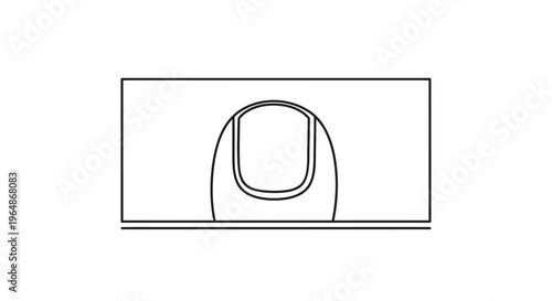 Minimalist Line Art Drawing of a Human Toenail or Fingernail for Health and Anatomy Concepts