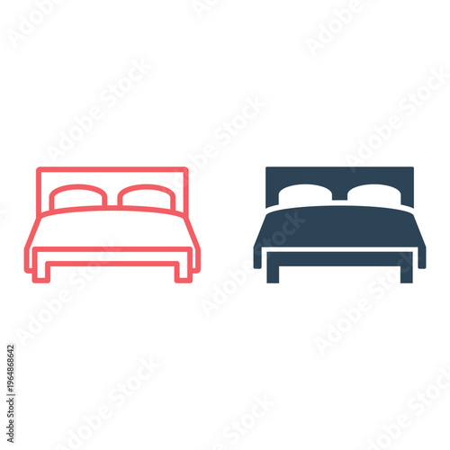 Bed icons set Vector illustration.