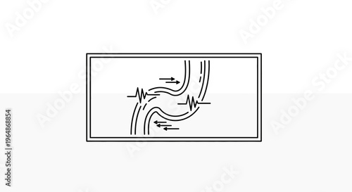 Simplified line art illustrating rhythmic biological contractions and fluid transport within a