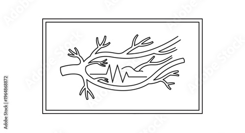 Conceptual line art representing the intricate human nervous system and its electrical impulses