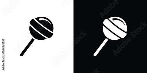 Black and white lollipop on split background candy