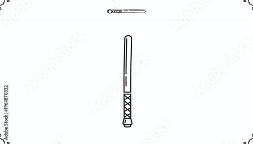 Police Baton Icon Vector Illustration - Law Enforcement Weapon Symbol