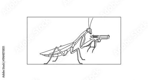 Praying Mantis with Gun