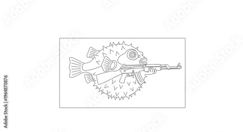 Pufferfish Holding Assault Rifle
