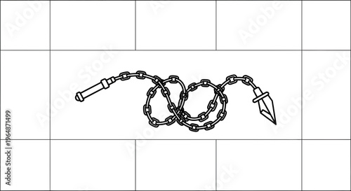 Medieval Weapon Chain Flail With Spiked Head and Handle