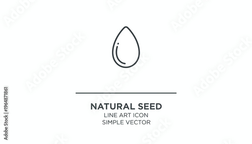 Natural Seed Line Art Icon Simple Vector Graphic