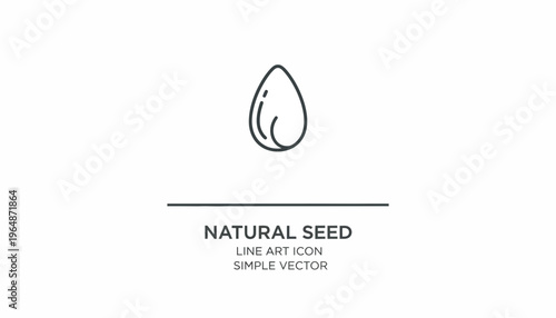 Natural Seed Line Art Icon - Simple Vector Graphic for Organic, Health, and Growth Concepts