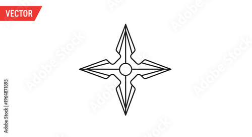 Ninja Shuriken Star Weapon Icon Vector Illustration
