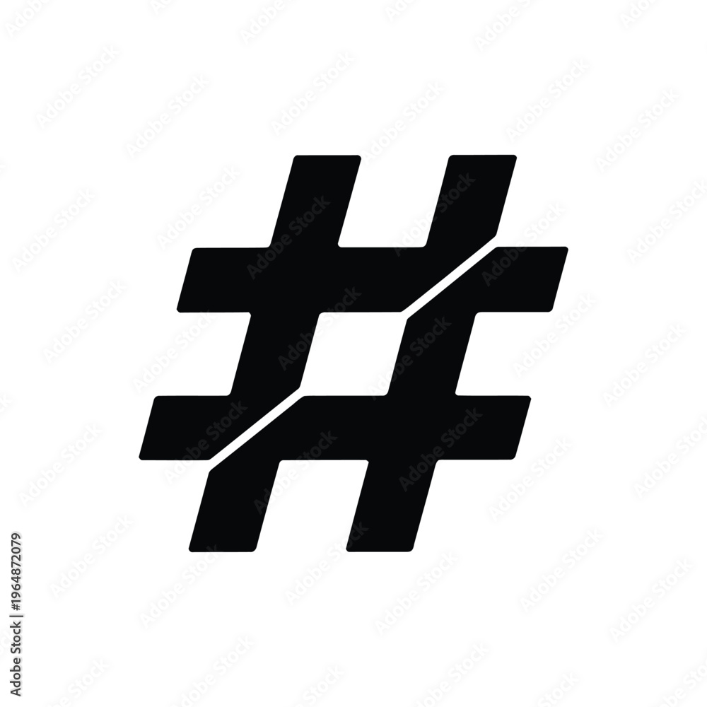 Fototapeta premium Black number sign symbol hashtag pound sign
