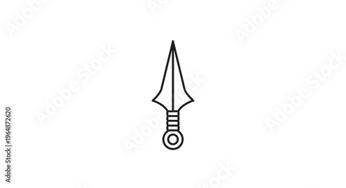 Minimalist Outline Icon of a Shuriken, Japanese Ninja Star Weapon