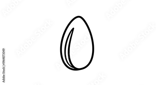 Minimalist Egg Icon, Simple Line Art, Easter Symbol, Organic Food Concept
