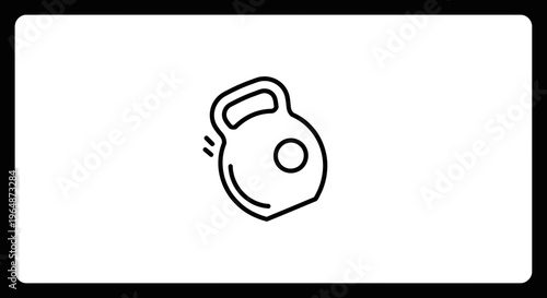 Kettlebell Icon, Fitness Equipment, Weight Training, Gym Workout, Strength Exercise, Simple Line Art