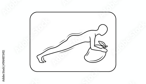 Man doing plank exercise on a mango, fitness and healthy lifestyle concept