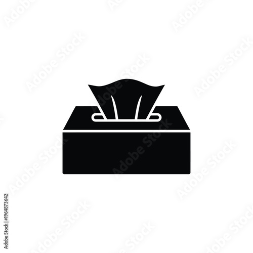 Black tissue box with white background