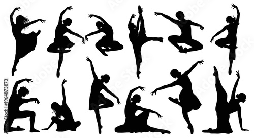 Ballet Dancers Silhouette Collection: Graceful Poses and Movements