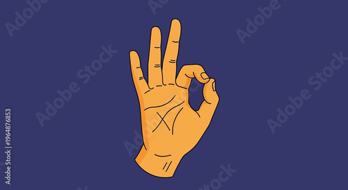 Hand making okay sign gesture.
