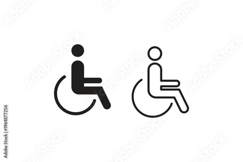 Wheelchair accessibility icon set representing disability access, inclusive facilities, and universal design concepts.
