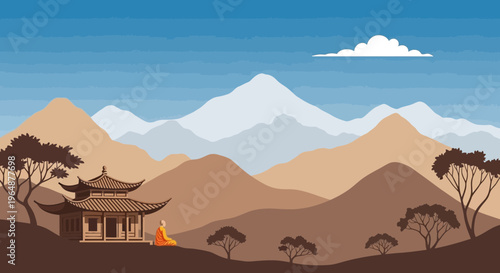 Traditional Asian Style House Structure.