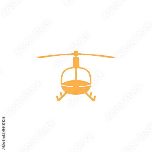 Orange helicopter silhouette aircraft rotor