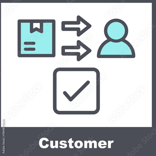 Customer Blue Vector Icon On White Background 
