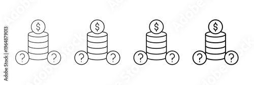 Business Forecasting Icons Vector Set In Different Stroke Line Style