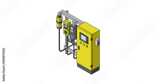 Industrial Control Panel and Equipment Isometric View.