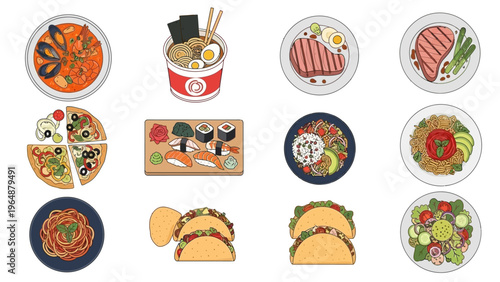 Collection of Delicious Food and Meals for Culinary Delights and Culinary Inspiration