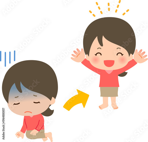 不調から回復した若い女性