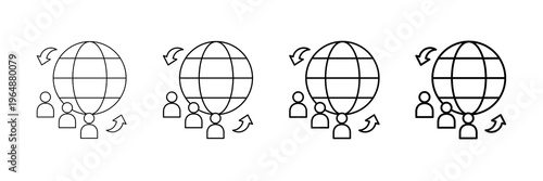 Civic Engagement Icons Vector Set In Different Stroke Line Style
