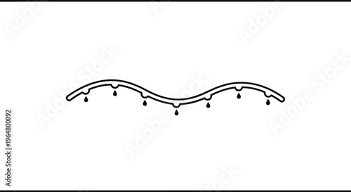 Elegant wavy border design with stylized hanging teardrops creating a unique modern graphical