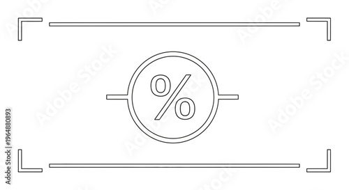 Minimalist percentage symbol icon for financial concepts and business calculations perfect for web