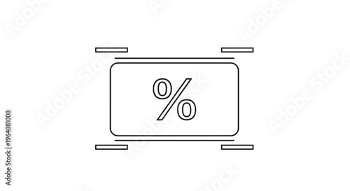 Modern outline icon representing a percentage calculation or special offer discount rate for